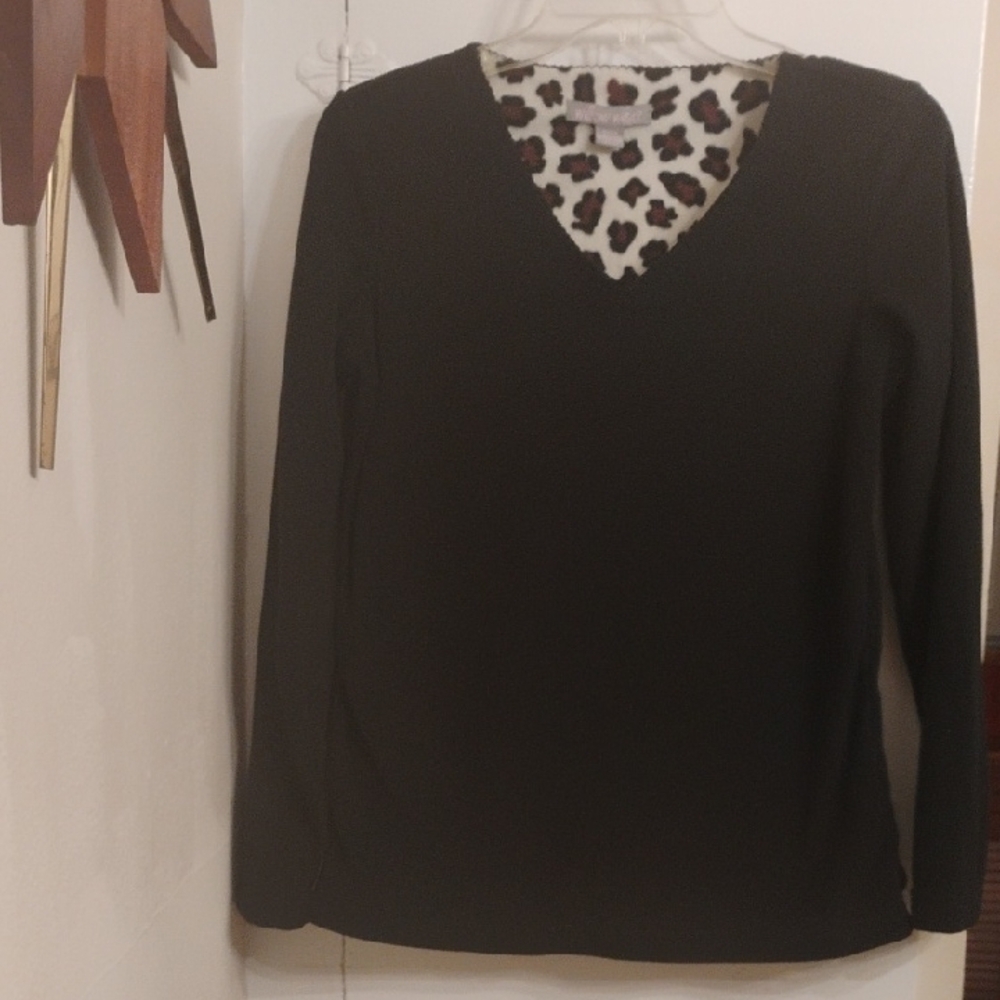 Cream and Black Long Sleeve Hoodie with Unique V-Neck Design